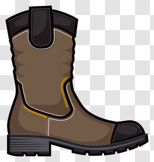 Brown Boot - Sturdy Brown Work Boot With Sole Detail Transparent PNG