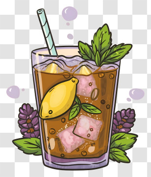 Pink Drink - Refreshing Iced Tea With Lemon And Mint Transparent PNG