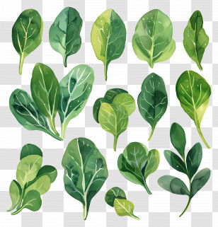 Spinach - Green Leafy Vegetables For Nutrition Illustration Transparent PNG