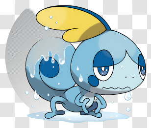 Sobble - Blue Cartoon Creature With Water Droplets Transparent PNG