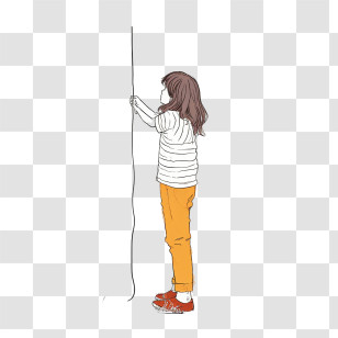 Little Girl
 - Illustration Of A Girl Holding A Rope Transparent PNG