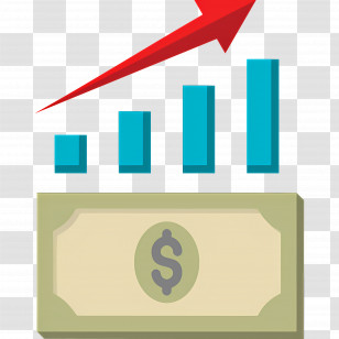 Stock Market - Financial Growth Chart With Money And Arrow Transparent PNG