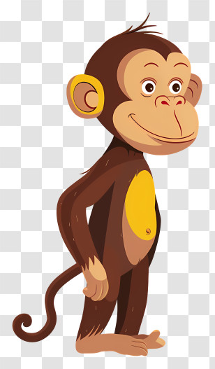 Curious George - Cartoon Illustration Of A Happy Monkey Transparent PNG