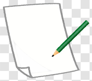 Paper - White Paper And Green Pencil Illustration Transparent PNG