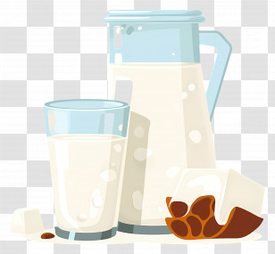 World Milk Day - Milk Jug And Glass With Sugar And Caramel Transparent PNG