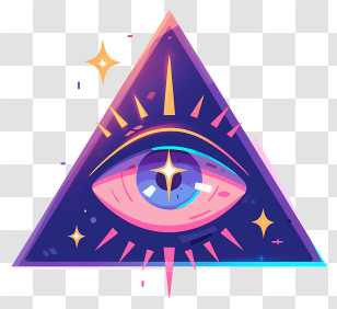 All Seeing Eye - Mystic Eye In Colorful Triangle Transparent PNG