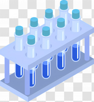 Test Tube - Test Tubes With Blue Liquid In Rack Transparent PNG