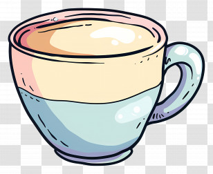 Coffee Cup - Pastel Coffee Cup Illustration Transparent PNG
