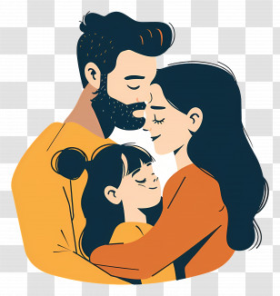 Family - Happy Family Embracing Illustration Transparent PNG