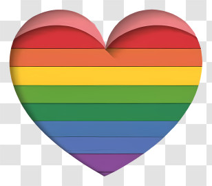 Cartoon - Rainbow Heart Symbol Of Love And Pride Transparent PNG