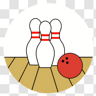 Icon - Bowling Pins And Ball On Lane Transparent PNG