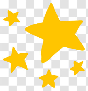 Stars - Yellow Stars With Simple Design Transparent PNG