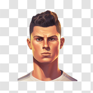 Cristiano Ronaldo - Stylized Digital Illustration Of A Character Transparent PNG