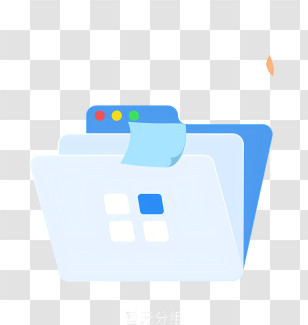 Cartoon - Digital Document Folder With Tabs Transparent PNG