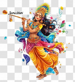 Janmashtami - Janmashtami Woman Illustration Transparent PNG