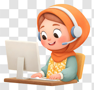 Customer Service Center - Friendly Hijab Customer Support Girl Transparent PNG