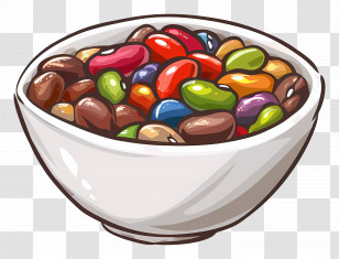 Bowl Of Jelly Beans - Colorful Jelly Beans In A Bowl Transparent PNG