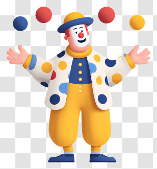 Clown Juggling In Circus - Clown Juggling With Balls Transparent PNG