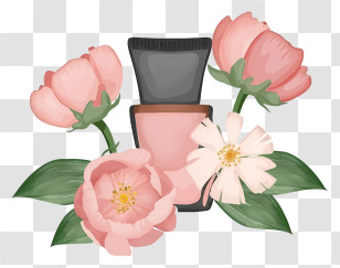 Pink Flower Bouquet - Nail Polish With Pink Flowers Transparent PNG