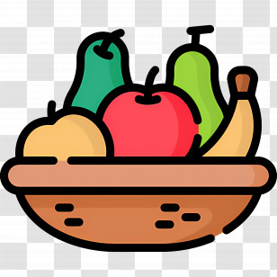 Food Gift Baskets - Colorful Fruit Bowl In Illustration Style Transparent PNG