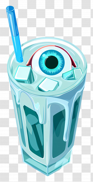 Halloween Drink - Spooky Halloween Milkshake With Eyeball Design Transparent PNG