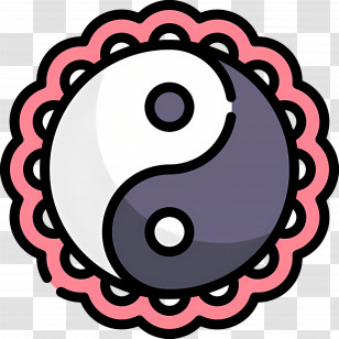 Yin Yang - Yin-Yang Symbol With Decorative Border Transparent PNG