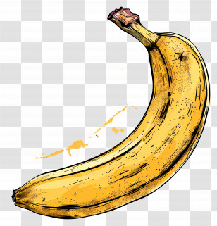 Banana - Ripe Yellow Banana Illustration Transparent PNG
