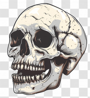 Skull - Realistic Human Skull Illustration Transparent PNG