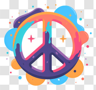 Peace Sign - Colorful Peace Symbol Artwork Transparent PNG