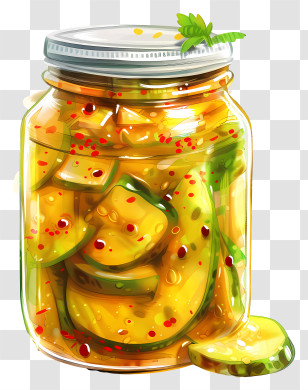 Mango Pickle - Illustration Of Pickled Cucumbers In A Glass Jar Transparent PNG