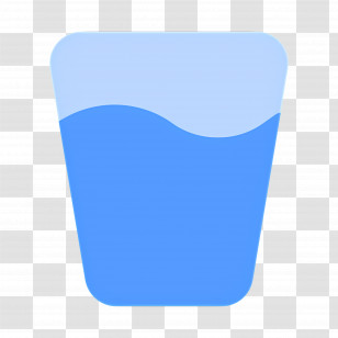 Water Glass - Blue Water Glass With Liquid Transparent PNG