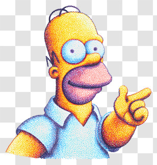 Homer Simpson - Colorful Cartoon Character Pointing Transparent PNG