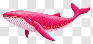Ancient Whale - Pink Whale Cartoon Illustration Transparent PNG