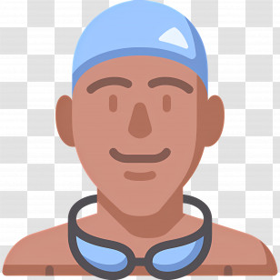 Swimmer - Swimmer With Goggles And Cap Transparent PNG
