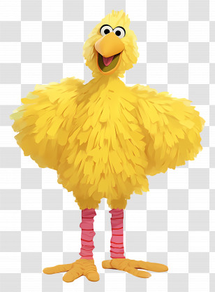 Big Bird - Cheerful Large Yellow Bird Character Transparent PNG