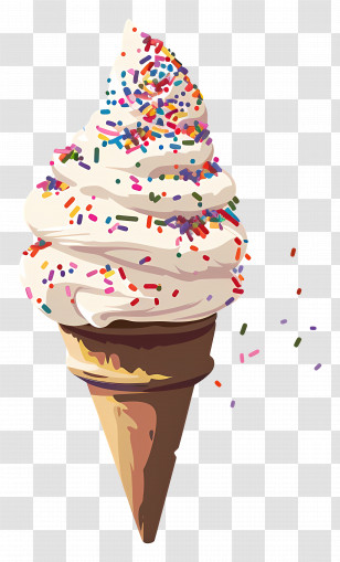 Ice Cream With Sprinkles - Ice Cream Cone With Colorful Sprinkles Transparent PNG
