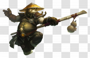 World Of Warcraft - Martial Arts Panda Fighter With Staff Transparent PNG