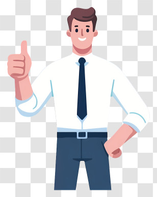 Businessman Giving Thumbs Up - Cartoon Man Giving Thumbs Up Transparent PNG