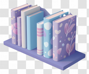 Books Standing - Colorful Books On Shelf Transparent PNG