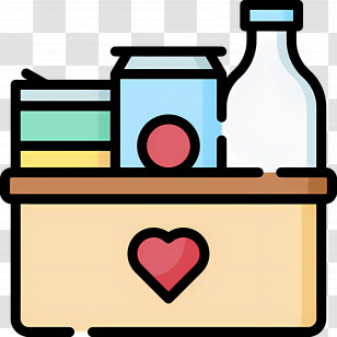 Donate Box - Food Basket With Groceries Transparent PNG