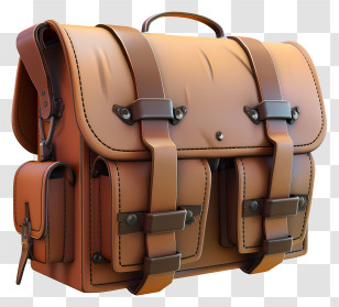 Satchel Bag - Vintage Brown Leather Satchel Transparent PNG