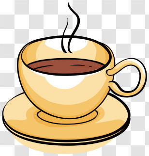Coffee - Cup Of Tea On Saucer With Steam Transparent PNG