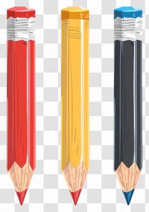 Pencils - Vibrant Colored Pencils Illustration Transparent PNG