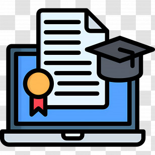 Certificate Degree University - Online Certificate With Laptop Transparent PNG