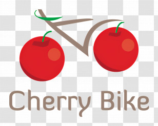 Cherry Bike Logo - Cherry Bike Logo With Red Cherries Transparent PNG
