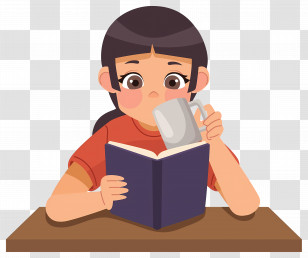 Drinking Coffee - Focused Reading With Coffee Transparent PNG