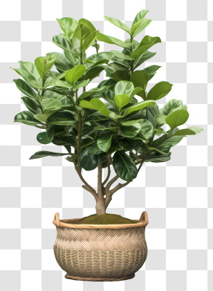 Bonsai Tree - Potted Fiddle Leaf Fig Plant Transparent PNG