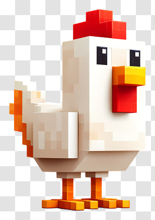 Minecraft Chicken - White Chicken Cartoon Character Transparent PNG