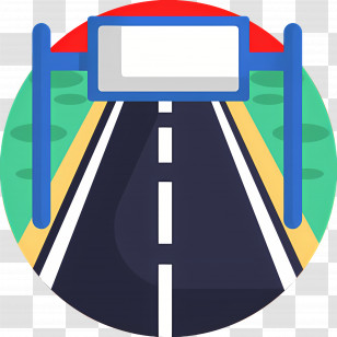 Highway Road - Illustration Of A Road With Signboard Transparent PNG