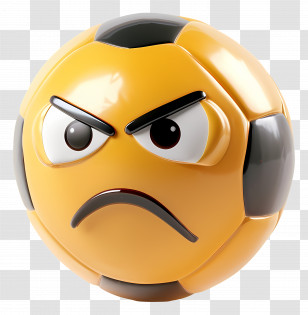 Soccer - Angry Cartoon Soccer Ball With Expression Transparent PNG